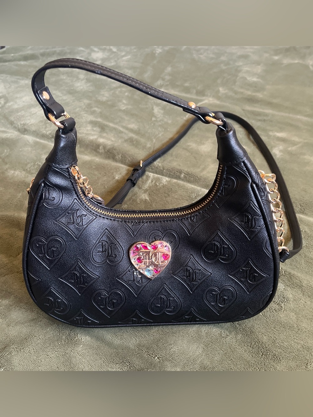 Black Juicy Couture purse with heart detail